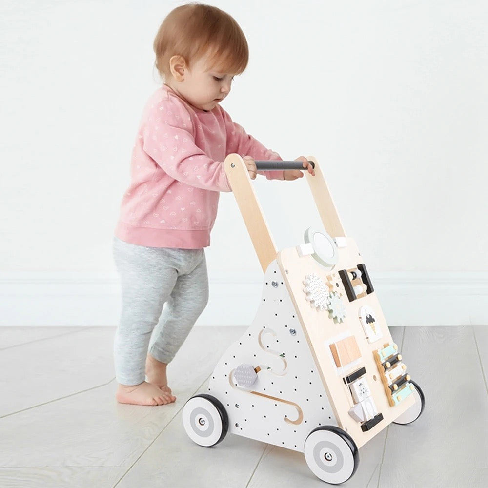 Walker with Busy Board - White