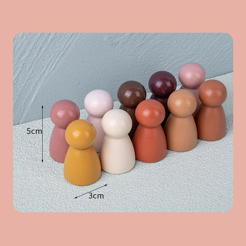 Peg Dolls Earthy Colors